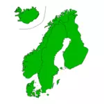 מפה של סקנדינביה וקטור